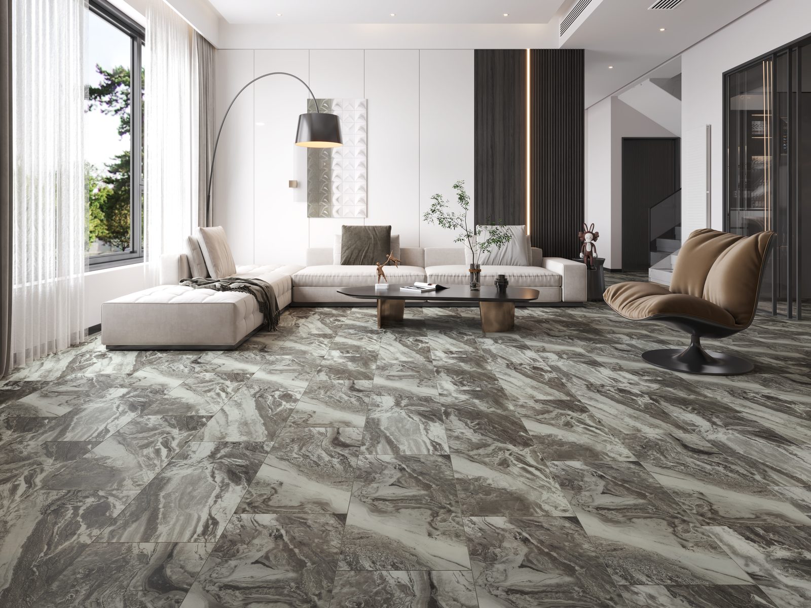 Uniq Stone Breccia Effect Tile Flooring Storm Breccia