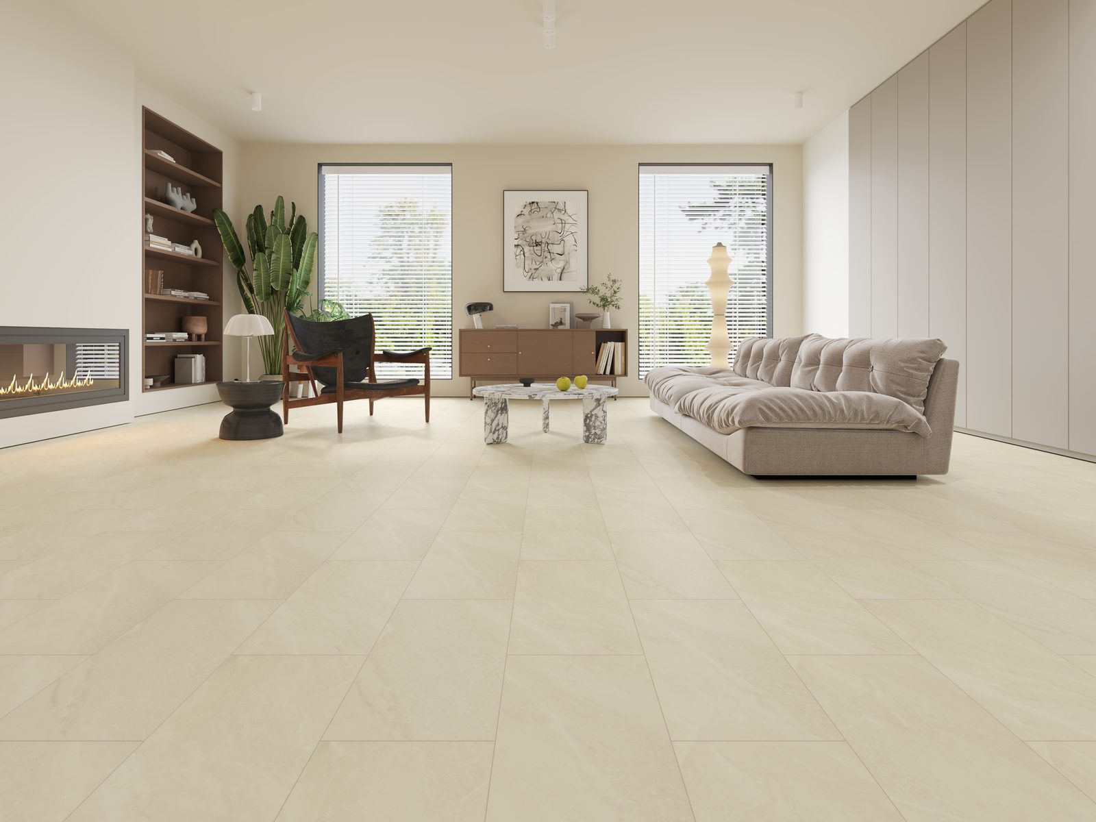 Uniq Stone Limestone Effect Tile Flooring Cream Limestone